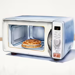 this is a microwave with a toaster and some doughnuts