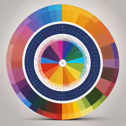 a large circular circle with different colors and lines,the different colors of a circle that are overlapping together
