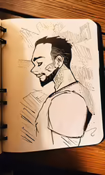 drawing of a male in his own likeness