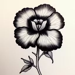 a drawing of a flower is shown in this black and white photo,a drawing of a flower is shown