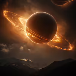 the earth is surrounded by yellow circles with light in them