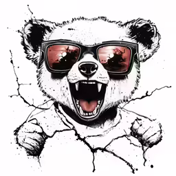 a bear in sunglasses and the words