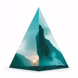 a triangle with a person inside of it