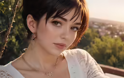 the woman in white shirt is wearing gold earrings