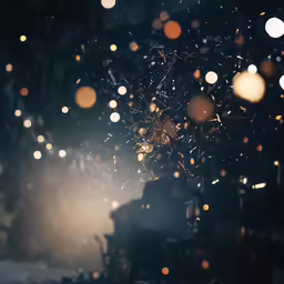 a dark and blurry image of some lights