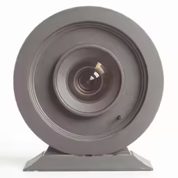 a speaker is on a gray base