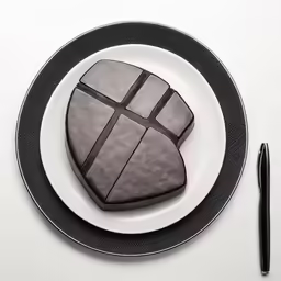 an image of a black and white dessert on the table