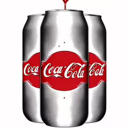 a group of four cans sitting next to each other,coke cola, with the word coca on it,two cans of coca cola on a white background,two cans of coca - cola sitting next to each other,two cans with the lid removed sitting on top of each other