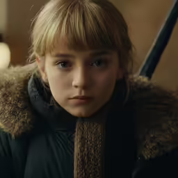 a woman with a brown coat and fur coat