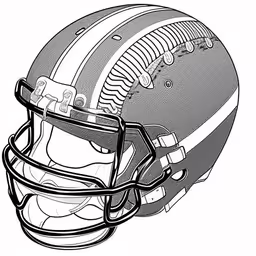 the drawing of an nfl helmet,a helmet on a white background with a black outline