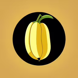a yellow bell pepper in a black circle