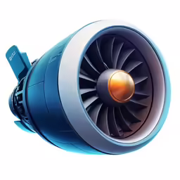 an airplane turbine on a white background
