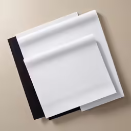 two blank paper sheets on top of each other