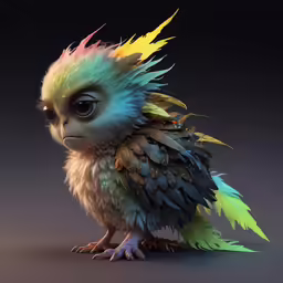 a little bird with bright feathers and very evil eyes