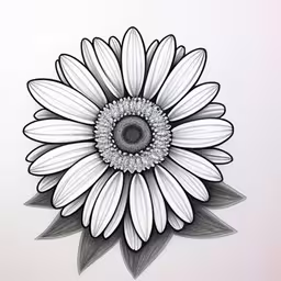 the white flower is very elegant in it,drawing a flower is shown with pen and ink