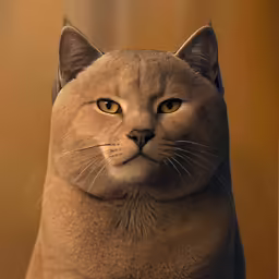 an animal that looks like a cat with large yellow eyes