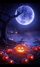 a bunch of pumpkins that are on the ground