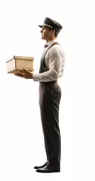 an image of a man holding a box