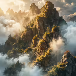 a rocky mountain has clouds in it