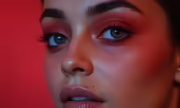 this is a beautiful young woman with blue eyes