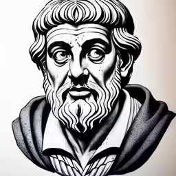 the portrait of the famous greek politician