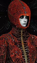 a drawing of a human figure with a body made out of wires