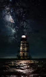 a white light house standing on top of a sandy beach
