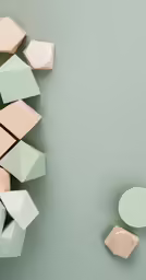 three round objects are arranged on the floor
