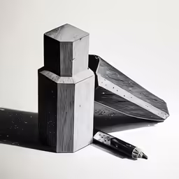 a black and white photo of some concrete structures