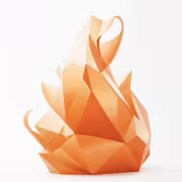 a cat sculpture made from folded orange tissue paper
