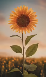 the large sunflower is ready to bloom and blossom