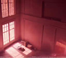 the sun is shining through the windows in the house