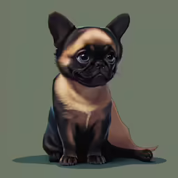 an illustration of a dog with a sad look on its face