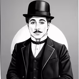 a man wearing a top hat and black suit