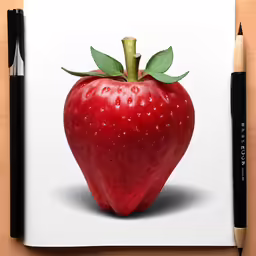 a drawing of an apple with leaves on it