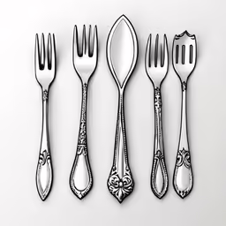 silverware, knives, and forks are placed next to each other