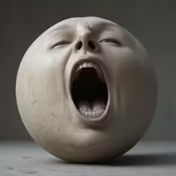 the face of a child has its mouth open
