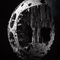a 3d rendered image of a skull in the air