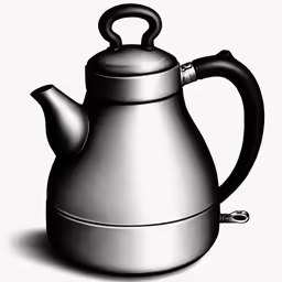 a black and white drawing of a kettle