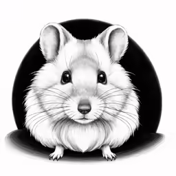a drawing of a mouse with big eyes and big ears