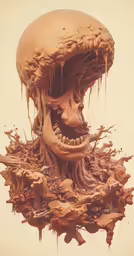 a large head with some hair hanging from it