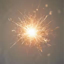 the bright fireworks are spinning on the tip