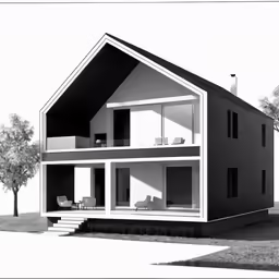 the house is made with several stories on it