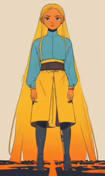 a woman with blonde hair and a yellow cape