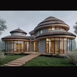 modern house made out of concrete and glass