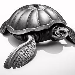 a drawing of a turtle that is laying down