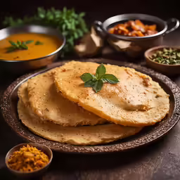 some pita bread is placed on a table