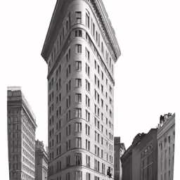 a vintage photo of the flat building in new york