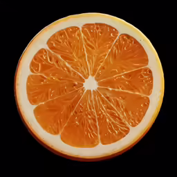 there is an orange cut in half with its top half slightly down