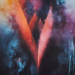 a large artistic piece is appearing out of the fog